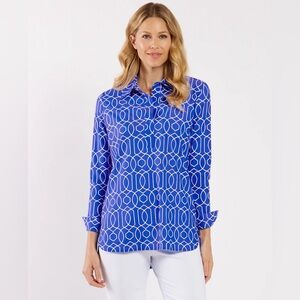 Jude Connally Hadley Top Jude Cloth in Garden Gate Cobalt Size Medium